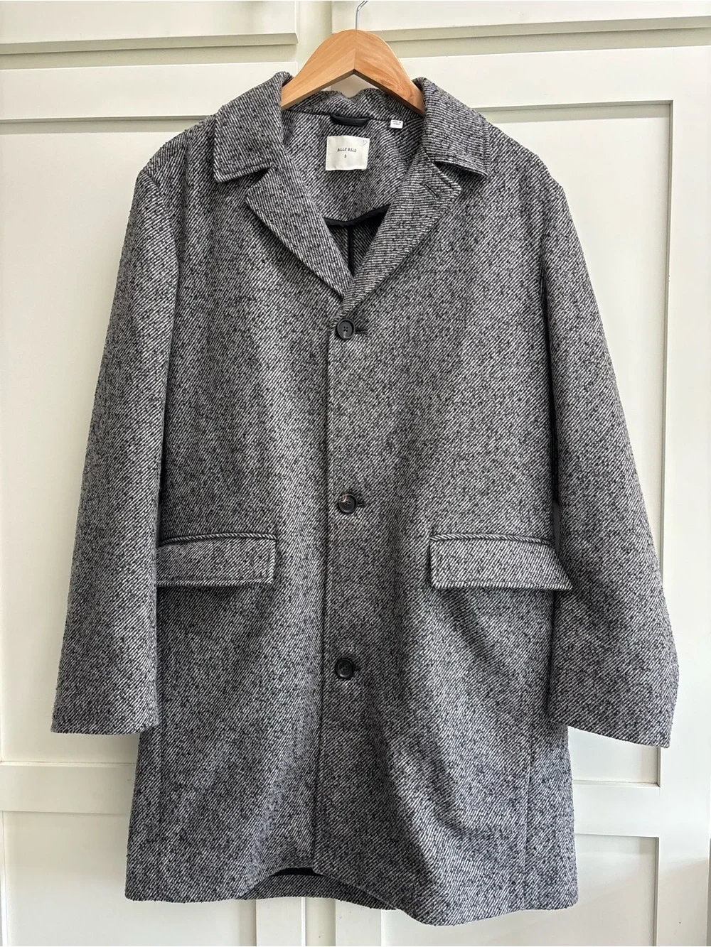 Billy Reid Lancaster Coat men’s small  gray black wool blend made in Italy
